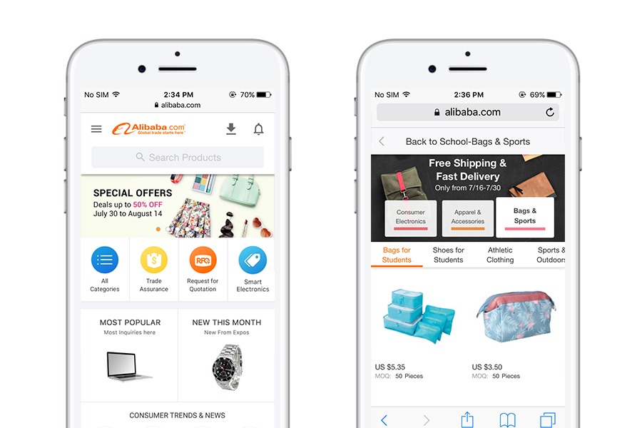 【2023年】12つのPWAアプリの導入事例を詳しく紹介 14 Alibaba PWAアプリ
