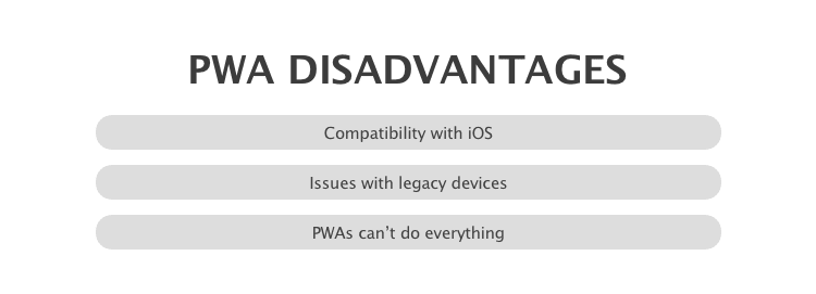 【2023年】Progressive Web App(PWA)のメリットとデメリットを解説 2 Progressive Web Appのデメリット